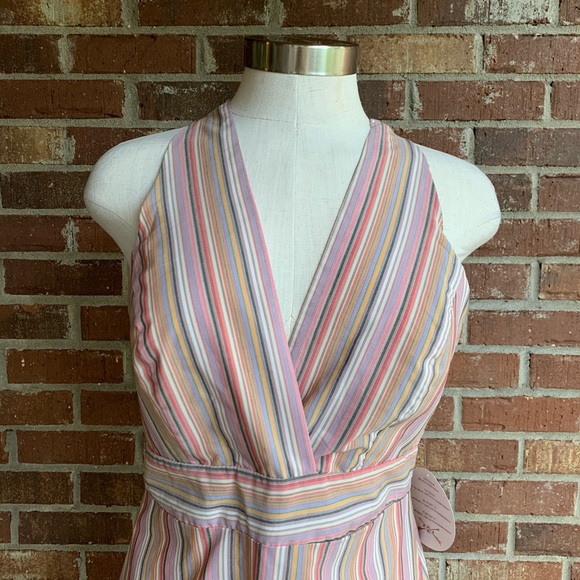Gypsies & Moondust Striped Halter Dress Juniors 7 - Picture 2 of 9